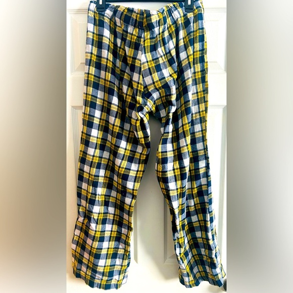 Concepts Sport Michigan Blue Yellow Plaid Ribbon Drawstring Unisex PJ Pants XL - Picture 4 of 4